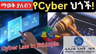 በሃገራችን ስላሉ የሳይበር ህጎች  ምን ያህል ያውቃሉ? |Cyber Law in Ethiopia|Ethiopian Law| Cyber Law|