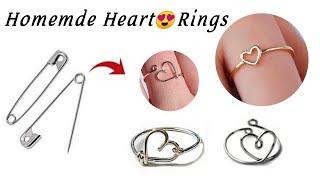 DIY Homemade cute heart rings️/how to make rings at home/diy ring/love rings /homemade ring