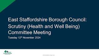 Scrutiny (Health and Well Being) Committee Meeting | 12th November 2024