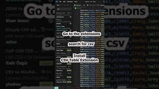 View CSV file as TABLE in #VSCODE | #shorts #coding