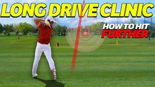 HOW TO HIT IT FURTHER | Long Drive Clinic | CRAZY Shot Shapes | 300 Yard Irons | Feat. Bernie Najar