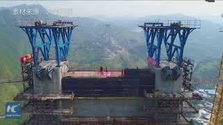 Asia's longest! Chinese engineers use drone in building mega bridge