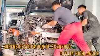 Completely repairing a Toyota Highlander damaged in an accident