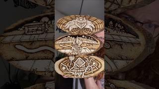 Eldritch Horror Woodburnings #horror #art #artist #dark #spooky #goth #eldritch #woodburning