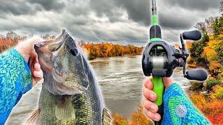 My Best FALL Bass Fishing Day EVER (Insane River Bite)