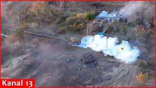 Ukrainian army uses smoke to trap Russian tanks, destroying them in a short time