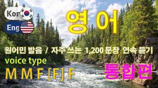 영어 / Type M M F [F] F [통합편] 원어민 발음. 짧고 쉬운 1,200(7.5 hr) 문장 연속 듣기.  / 생활 회화. 식당. 교통. 쇼핑. 호텔. 공항. 병원