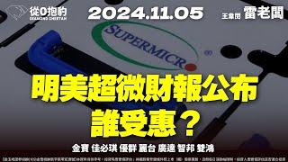 【明美國大選，美超微財報公布！轉單商機？台股供應鏈誰成贏家？】20241105 雷老闆《從0抱豹》EP221｜金寶 佳必琪 優群 麗台 廣達 智邦 雙鴻