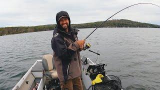 LET'S GO FISH!! - BEST DAY EVER JIGGING LAKE WINNIPESAUKEE