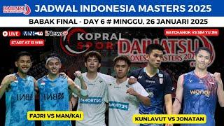 Jadwal final Indonesia Masters 2025 ~ Jonatan vs Kunlavut ~ FajRi vs Man/Kai