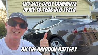 104 mile daily commute update in my 10 year old Tesla Model S. 146,000 miles update