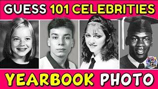 Guess "101 CELEBRITIES From Their YEARBOOK PHOTO" QUIZ!  TRIVIA/CHALLENGE