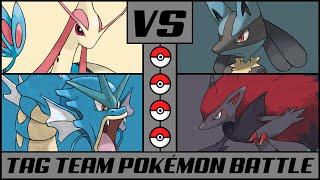 GYARADOS&MILOTIC vs LUCARIO&ZOROARK | Pokémon Double Battle