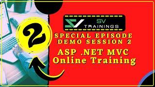 ASP .Net Online Training | Tutorial For Beginners | .Net Training Demo Session 2 | SV Trainings