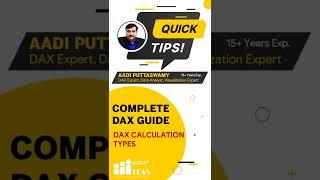 DAX CALCULATION TYPES | QUICK TIPS | POWER BI DAX
