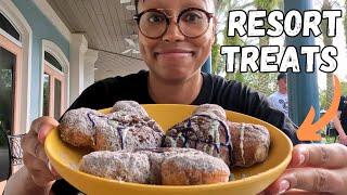 Resort Fall Snacks, Beignets at Port Orleans French Quarter + Pumpkin Tart from Caribbean Beach