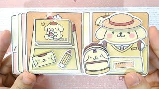 [paperdiy] POMPOMPURIN STILL GOES TO SCHOOL, EVEN THOUGH IT'S RAINING ️  | MINI QUIET BOOK ASMR