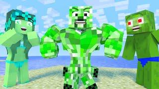 Minecraft Life of Muscles & love Zomma ZomBo | Muscular Creeper | Minecraft Animation