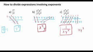 How to divide expressions involving exponents