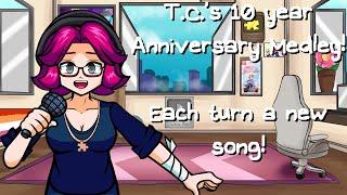 Friday Night Funkin' : T.C.'s 10th anniversary medley - Each turn a new song! | UTAU