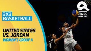 3x3 Basketball - USA vs Jordan | Women's Group A Match | ANOC World Beach Games Qatar 2019 | Full