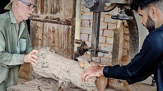 Most dangerous wood log sawing process on ara machine | Awan Wood Works