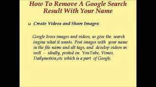 How To Remove A Google Search Result With Your Name