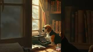 The Literary Beagle: Tales from a Cozy Cabin#BeagleWriter #DogAnimation #BarkTwain  #AIAnimation