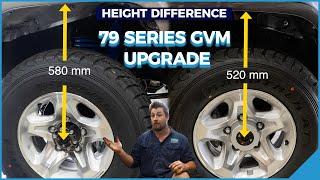 Height difference between GVM upgraded and non upgraded Toyota Land Cruiser 79 series GXL.