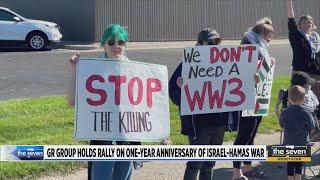 GR group holds rally on one-year anniversary of Israel-Hamas war