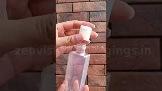 Zenvista Packagings: Empty Transparent Square Bottle With White Color Flip Top Cap [ZMT17] 