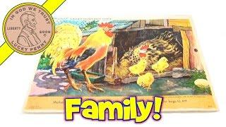 Vintage Playskool A Big Big Golden Book Rooster Chicks Jigsaw Frame Tray Puzzle, 200-98