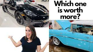 1957 Chevy Bel Air vs 2021 Porsche 718 Boxster Spyder - Which Commands a Higher Sale Price?