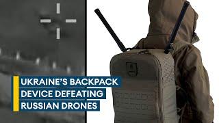 Ukrainian backpack signal-jamming system taking down Russian drones