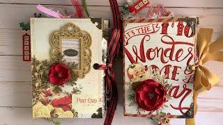 Two New Traditional Theme Christmas Junk Journal Flip Throughs - Winter Holiday Junk Journals