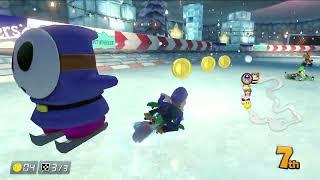 First Timer Leaf Cup Mario Kart 8 Deluxe Grand Prix Waluigi On Yoshi Bike And Rainbow Tires At 200cc