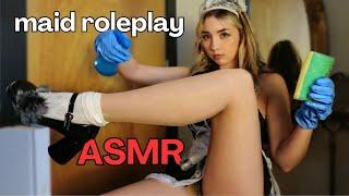 Maid Cleans Her Nylons & Fishnet Tights [ASMR Roleplay]