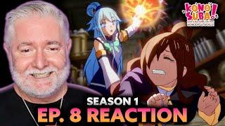 KONOSUBA 1x8 | A Loving Hand for Our Party When We Can't Make It Through Winter | REACTION