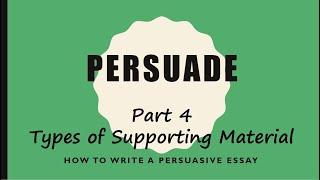 GCE O & N Level Persuasive Writing Part 4 Types of Supporting Material (Argumentative Essay) English