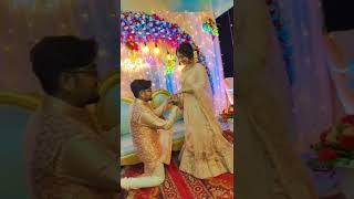 And we exchanged our ring ️ #rupshra #love #couple #shorts #trending #wedding #video #engagement