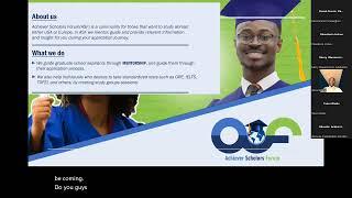 Introduction  to Achiever Scholars Forum (ASF) ==  Bola Pius Odunaro