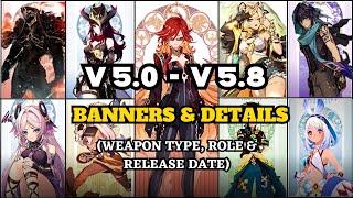 NATLAN VERSION 5.0 - VERSION 5.8 BANNERS & CHARACTER DETAILS | Genshin Impact