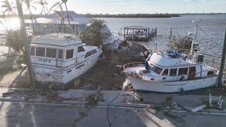 CRAZY STORM SURGE damage with homes caked in FEET OF SAND from Hurricane Milton!