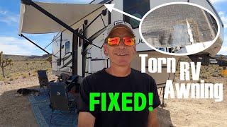 Torn RV Awning Fabric Repair - Quick, Easy & Inexpensive!
