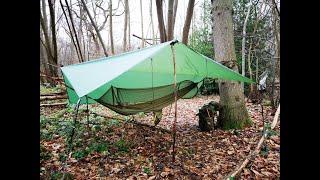 Wild Camping - Olde English Woodland, Jan 2020 - Nature Fun Hammock & Tarp