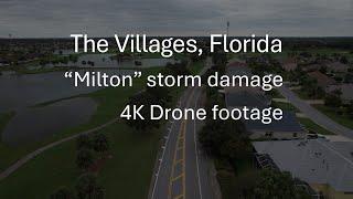 The Villages, Florida.  "Milton" storm damage. 4K drone footage.