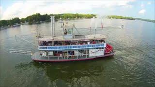 Chautauqua Belle, sternwheel steam boat, drone video, Yuneec Q500