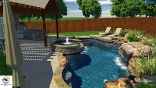 Custom Swimming Pools Dallas TX | Waterfalls and Accent Boulders