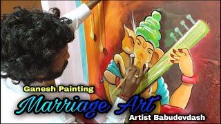 Marriage Art || Simple Ganesh Painting || Weddding Painting || Mural Art || #ArtistBabudevdash #49