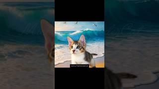 মিচু বিল্লি এখন সমুদ্রে ️ #shorts #trending #viralshorts #catvideos #cat #cute #funny #pets #ai